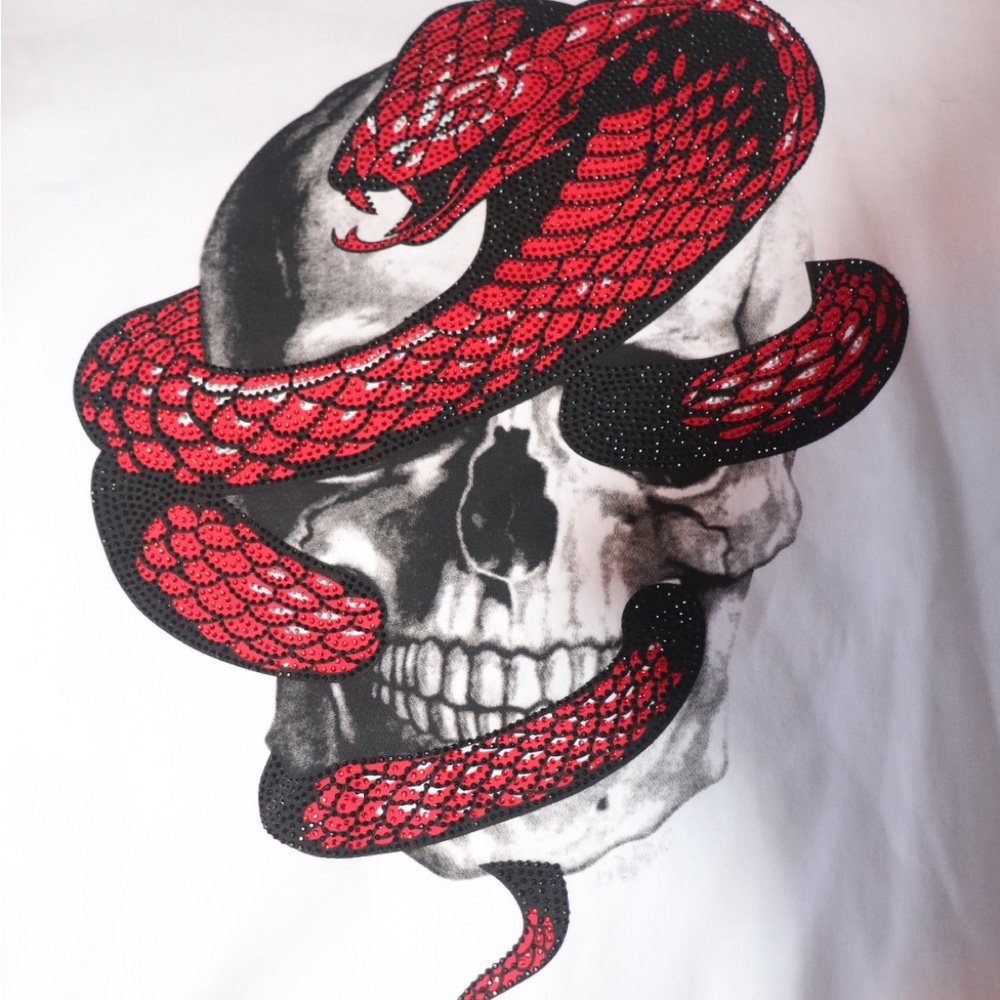 Red and Black Snake Skull Design